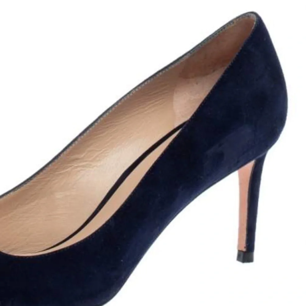 Stuart Weitzman Suede Fontaine Bow Pump Navy Size 7 1/2
